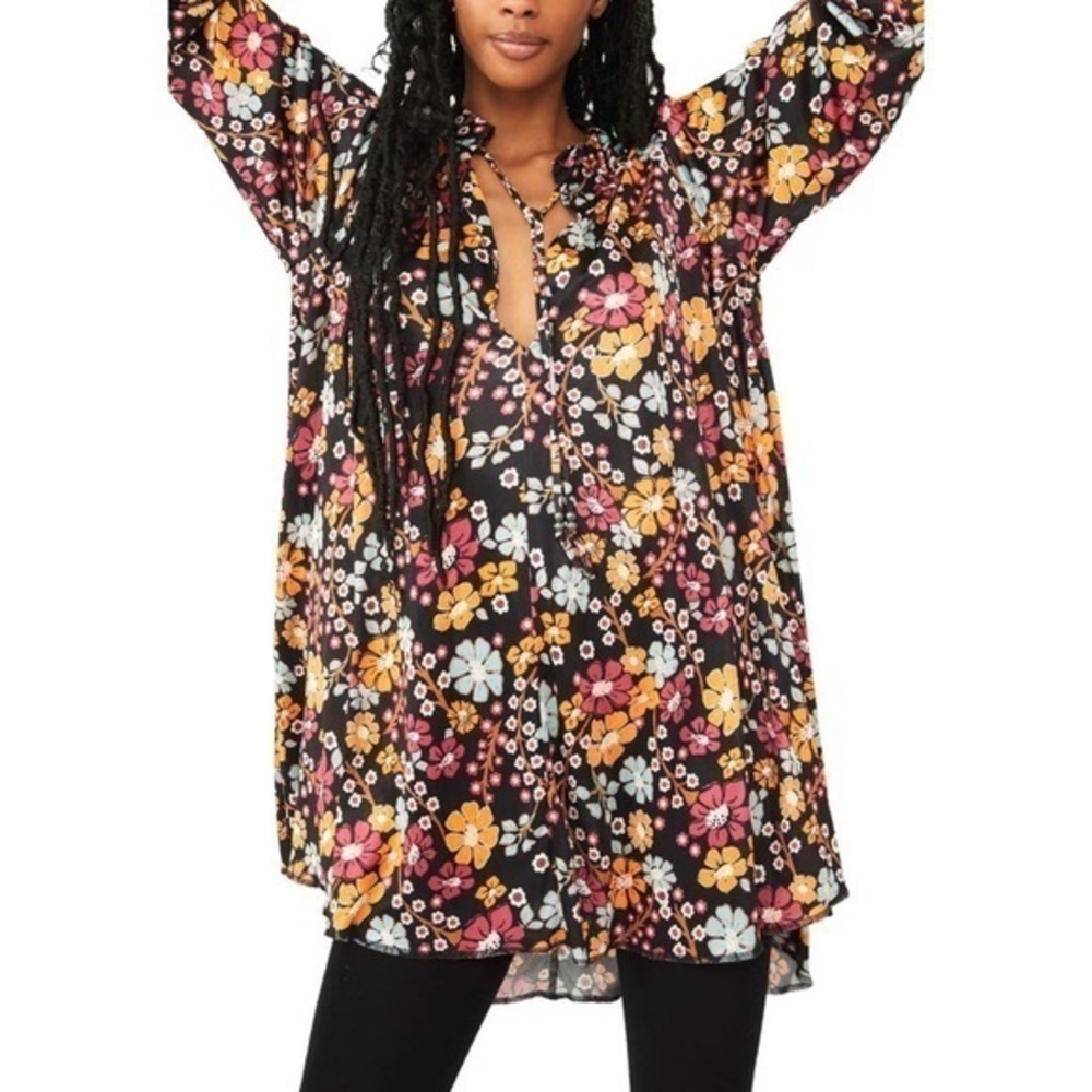 Free People Daisy Jane Mini Dress in Dark Combo NWT